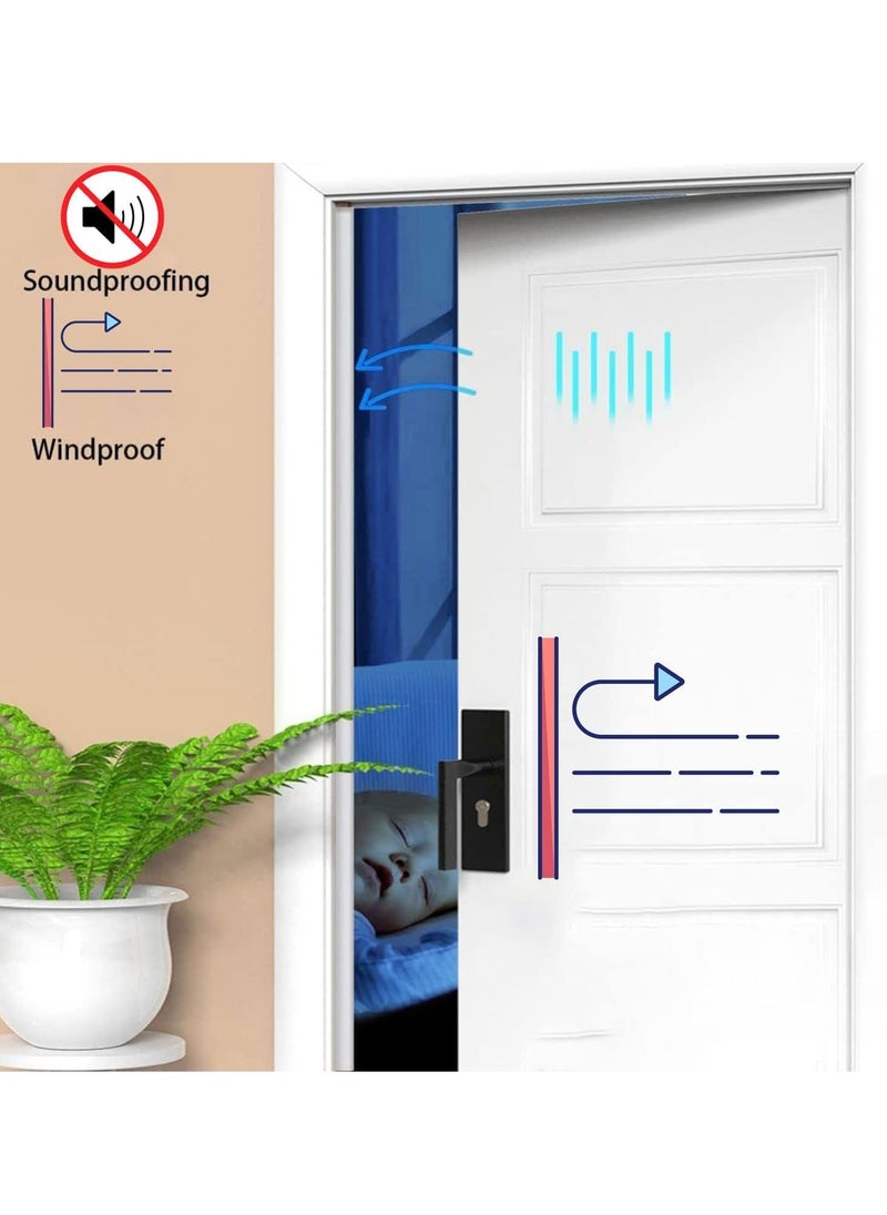 Y&D - Adhesive Door Sweep Weather Stripping Soundproof Rubber Bottom Seal with Wider Strong for Interior Exterior Doors Guard Against Drafts Dust Noise Animals (3M Black) - Image 1