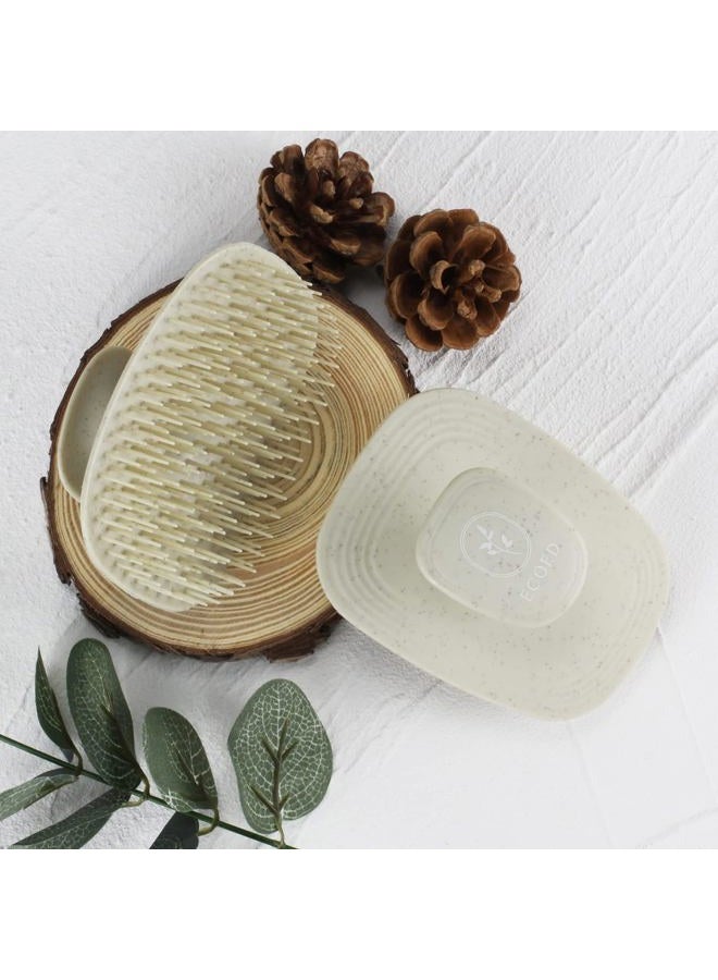 ecoed Scalp Massager Shampoo Brush,Scalp Scrubber for Dandruff Removal, Scalp Care Hair Brush Wet & Dry detangler for Men and Women.(Gray) - Image 2