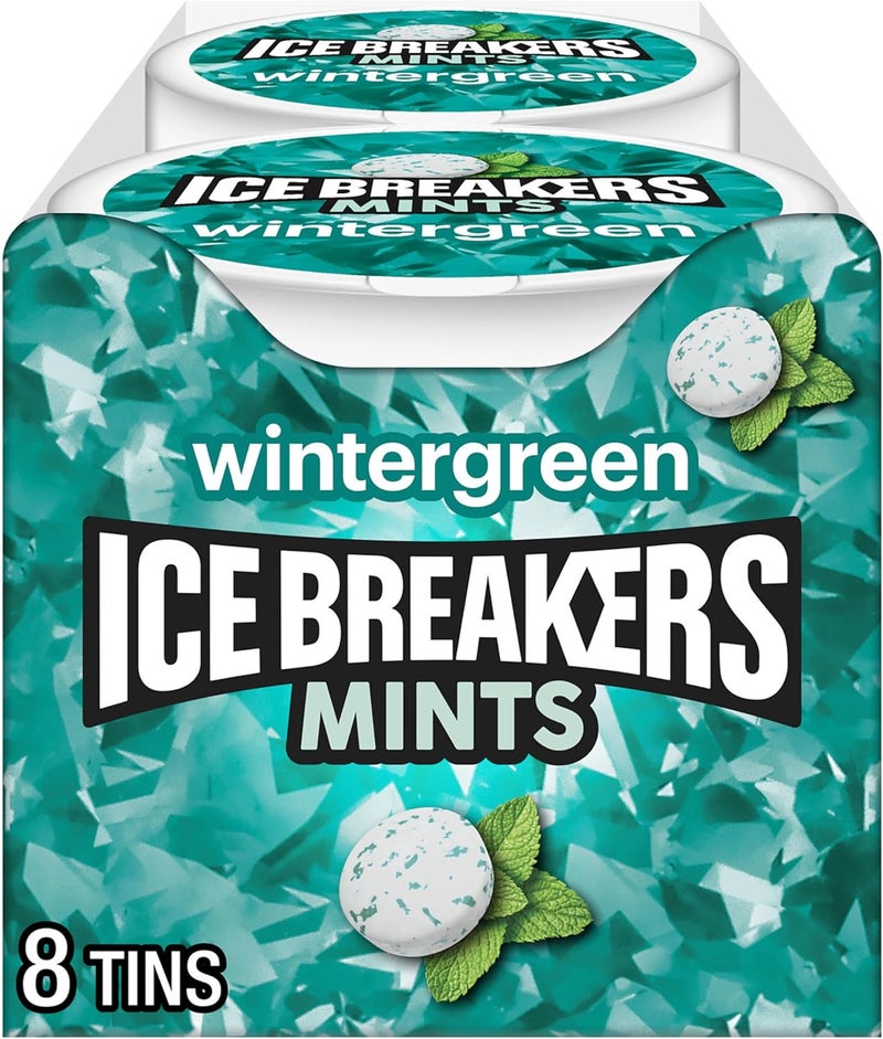 Ice breakers أقراص آيس بريكرز الخالية من السكر، نكهة النعناع الشتوي 1.5 أونصة (عبوة من 8) - Image 1