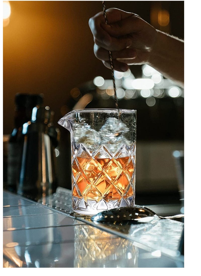 SYOSI - Bar Co ck ta il Mixing Glass, Seamless Co ck ta il Pitcher for Stirred Co ck ta il with Weighted Bottom, Old Fashioned Bartender Accessory and Tool   18oz 500ml - Image 1