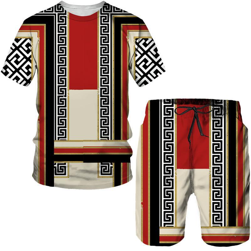 European Code Hawaii Seaside 3D Printing Men'S Casual Loose Suit Beach Short Sleeve Shorts Me13-Ma01 - Image 1