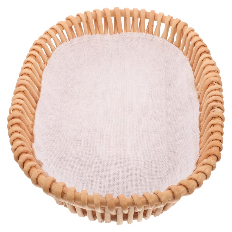 Handwoven Rattan Oval Bread Basket Small Kitchen Storage Organizer - Image 2