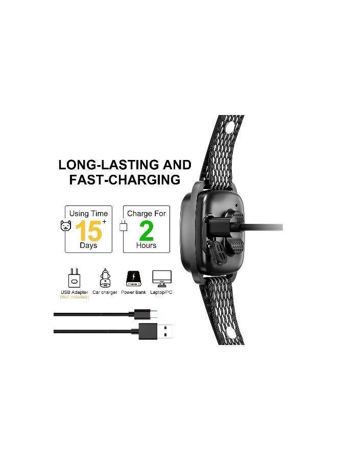 Rechargeable No Shock Bark Collar for Small/Medium Dogs - Smart Anti-Barking Device with 6 Adjustable Sensitivity Levels, Beep & Vibration Modes (1 Pack) - Image 3