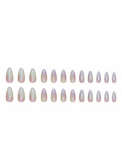 Press On Nails Medium Almond Fake Nails Glossy Glue On Nails Stiletto Chrome Acrylic Nails Colorful Aurora Artificial Nails Pearl Flash Ombre Bling False Nails With Design 24 Pcs - pzsku/Z0AABB42E6FEC42D66342Z/45/_/1734182917/093890dc-d0da-4e0a-a179-d464d3cbd879