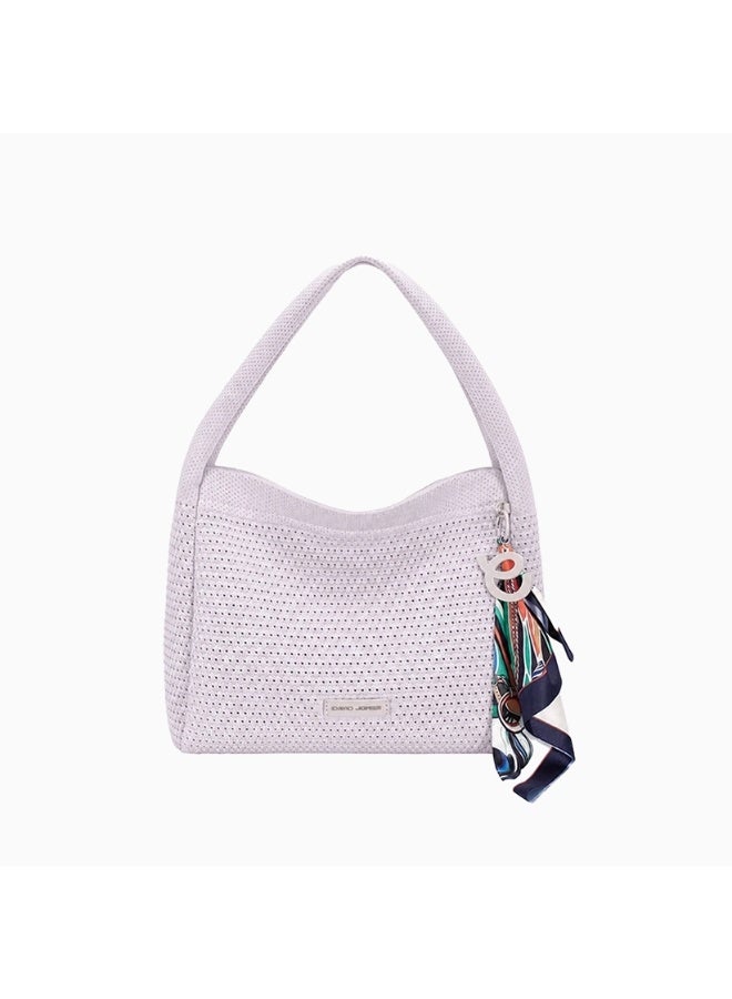 David Jones woven textile summer handbag in model cm8372 | celeste Shoulder bag for casual daily use | slouchy design breathable handbag for work and daily use