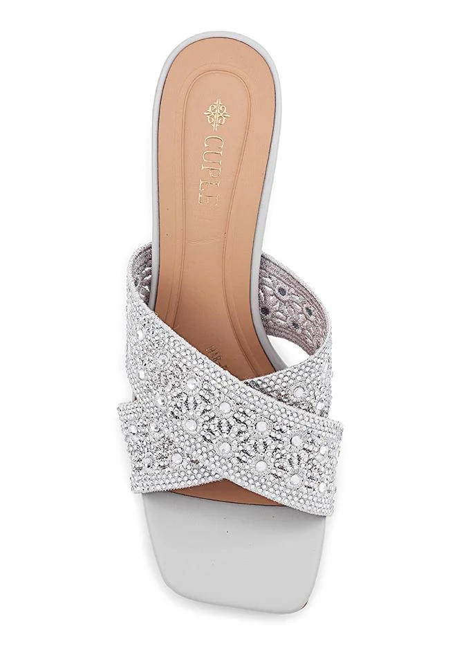 كابلي Cuple Embellished Multi Strap Flat Slides