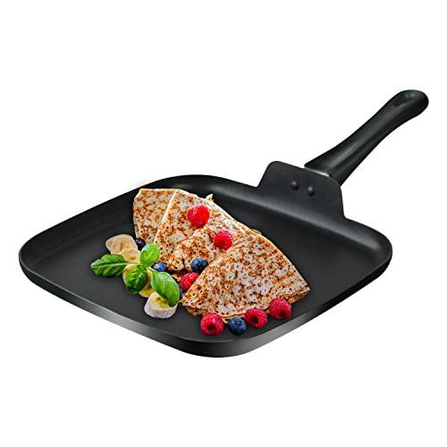 LECOOKING 10 Inch Square Griddle Pan, Nonstick Grill Pan for Cooking Eggs, Omelettes, and More, Griddle Cookware, PFOA Free - Image 1