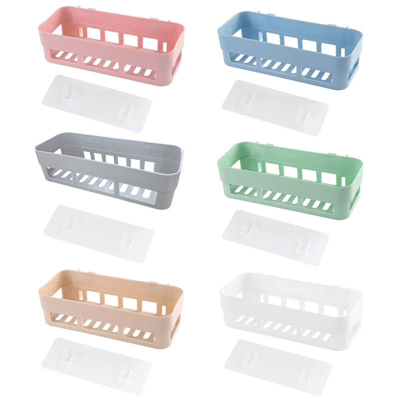 Bathroom Organizer: 2-Tier PP Material Adhesive Rack - No Drilling Quick Drainage Hollow-Out Design Shower Caddy for Home Bathroom and Kitchen Storage - Image 3