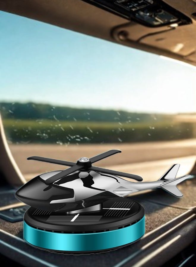🚁 عطر سيارة فاخر بشكل طائرة هليكوبتر – دوار بالطاقة الشمسية، رائحة تدوم طويلاً - Image 1