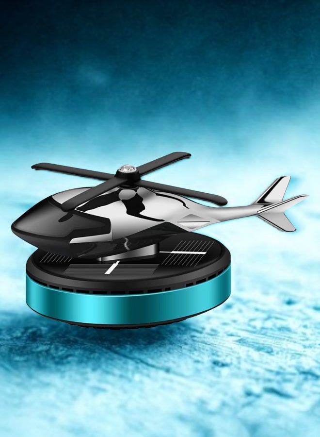 🚁 عطر سيارة فاخر بشكل طائرة هليكوبتر – دوار بالطاقة الشمسية، رائحة تدوم طويلاً - Image 2