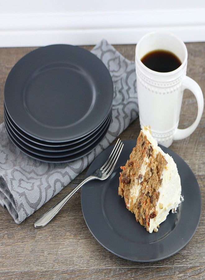 Reston Lloyd 6 Piece Melamine Salad Plate Set, Gray - Image 4