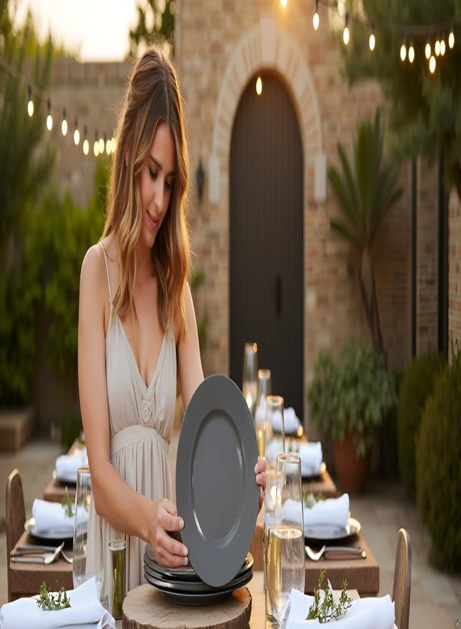 Reston Lloyd 6 Piece Melamine Salad Plate Set, Gray - Image 5