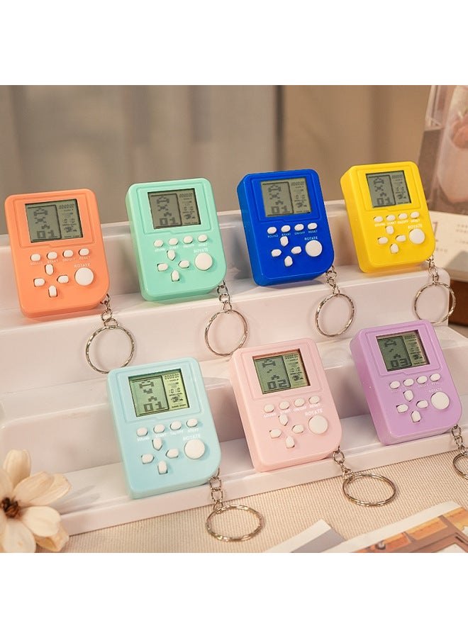 Handheld Mini Video Game Machine Toy Nostalgic Classic Tetris Game Machine Keychain Pendant Gift-Color:Macaron Powder  - Image 2