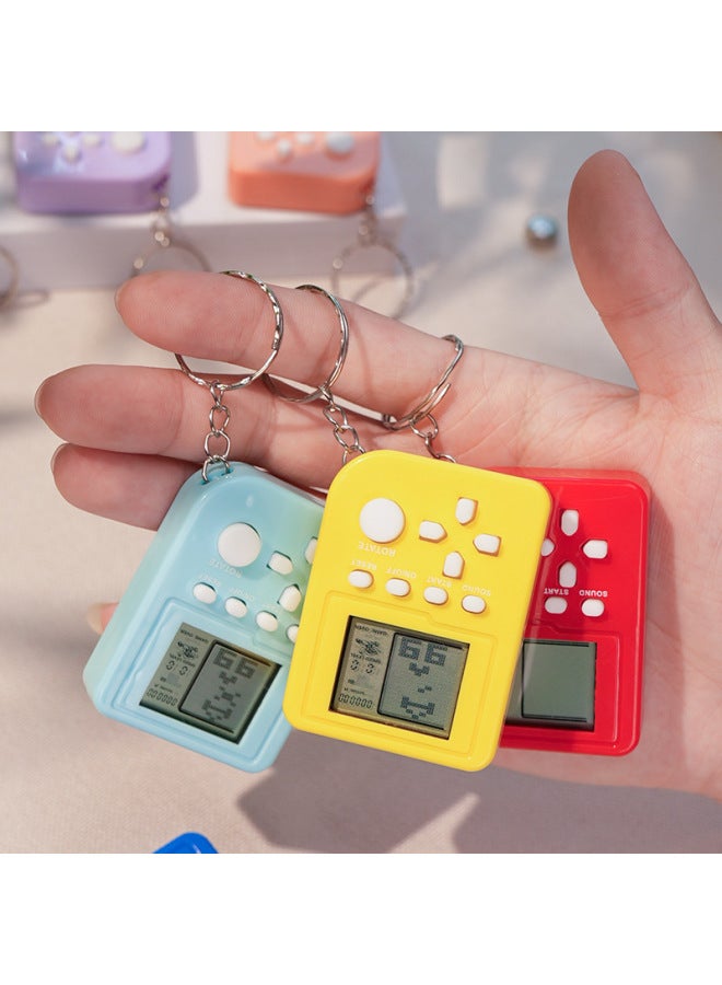Handheld Mini Video Game Machine Toy Nostalgic Classic Tetris Game Machine Keychain Pendant Gift-Color:Macaron Powder  - Image 4