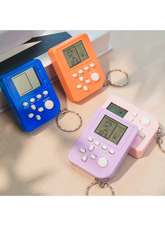Handheld Mini Video Game Machine Toy Nostalgic Classic Tetris Game Machine Keychain Pendant Gift-Color:Macaron Powder  - Image 3