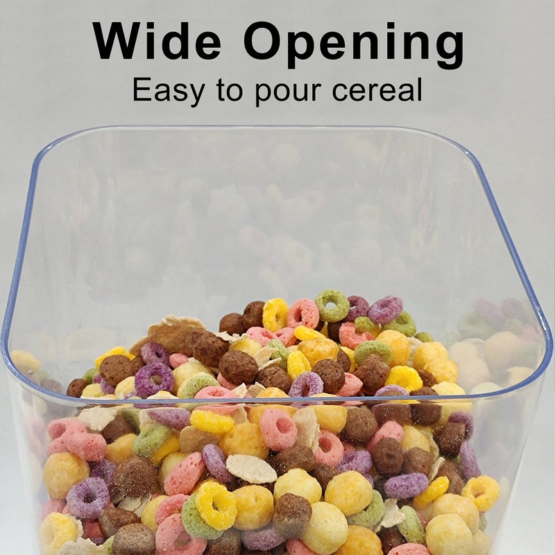 Zeadesign Cereal Dispenser Countertop with lids, Organization and Storage Containers for Kitchen and pantry, 5L Rice Dispenser for Cereal, Beans, Grains, Nuts, Snack,Oatmeal, Dog Food, Bird Seed, Black, 2Pc - Image 3