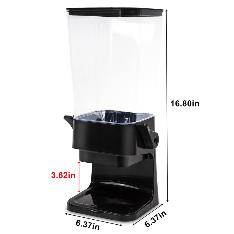 Zeadesign Cereal Dispenser Countertop with lids, Organization and Storage Containers for Kitchen and pantry, 5L Rice Dispenser for Cereal, Beans, Grains, Nuts, Snack,Oatmeal, Dog Food, Bird Seed, Black, 2Pc - Image 2