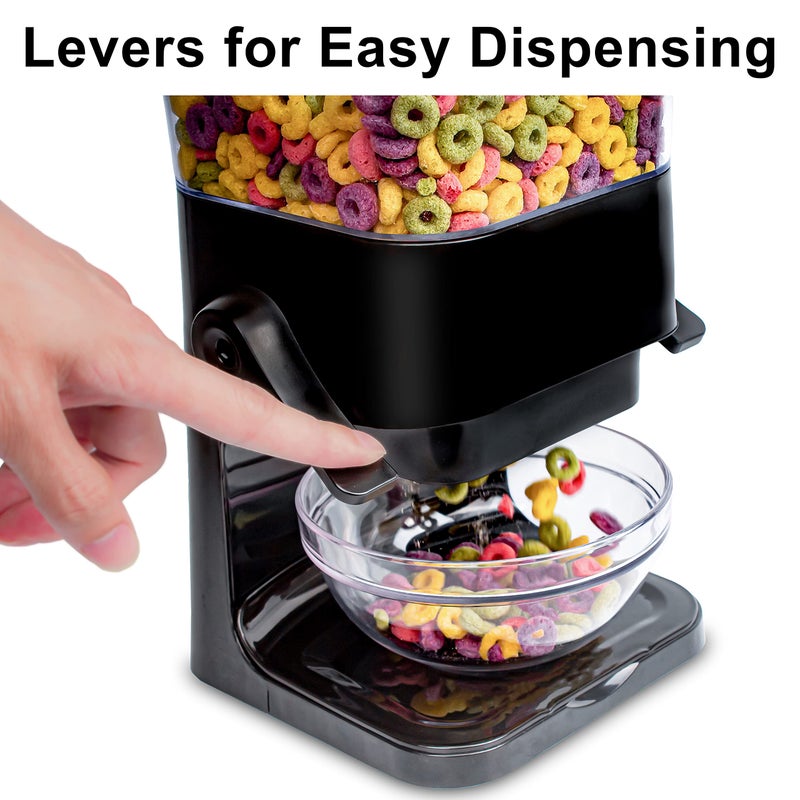 Zeadesign Cereal Dispenser Countertop with lids, Organization and Storage Containers for Kitchen and pantry, 5L Rice Dispenser for Cereal, Beans, Grains, Nuts, Snack,Oatmeal, Dog Food, Bird Seed, Black, 2Pc - Image 5