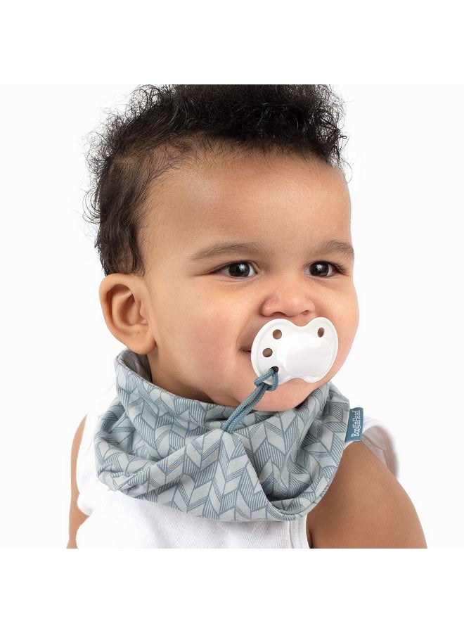 BooginHead by Infantino Cotton Baby Drool Bibs, Teething Bib and Pacifier Holder Bib, Blue Arrows - Image 2