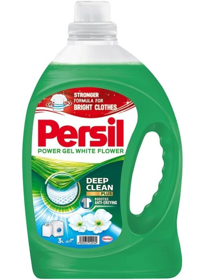 Persil Persil Power Gel Liquid Laundry Detergent, With Deep Clean Technology, White Flower, 3L - Image 1