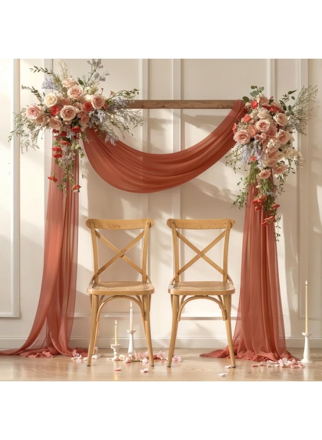 رات سو 75 × 600 سم، ملحفة زفاف من القماش الشفاف لزينة حفل الزفاف وحفل الاستقبال، كاراميل - Image 1