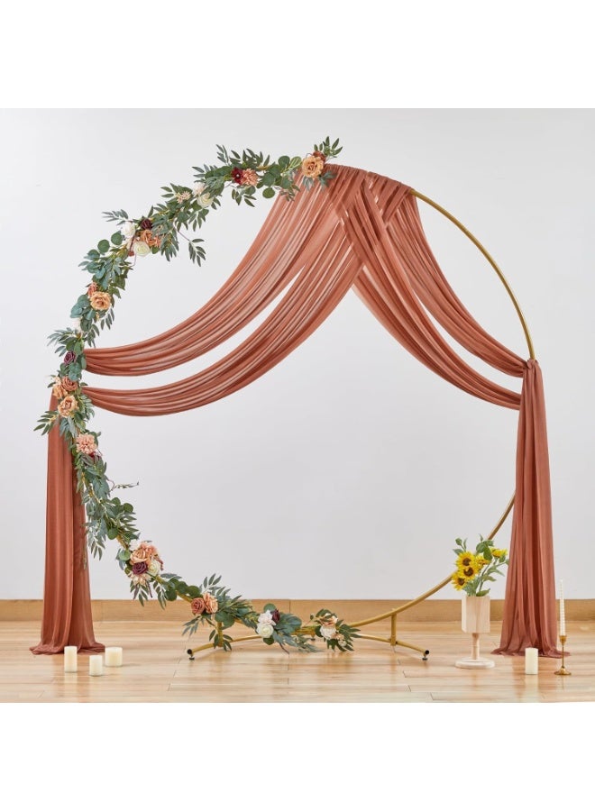 رات سو 75 × 600 سم، ملحفة زفاف من القماش الشفاف لزينة حفل الزفاف وحفل الاستقبال، كاراميل - Image 4