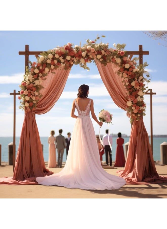 رات سو 75 × 600 سم، ملحفة زفاف من القماش الشفاف لزينة حفل الزفاف وحفل الاستقبال، كاراميل - Image 5
