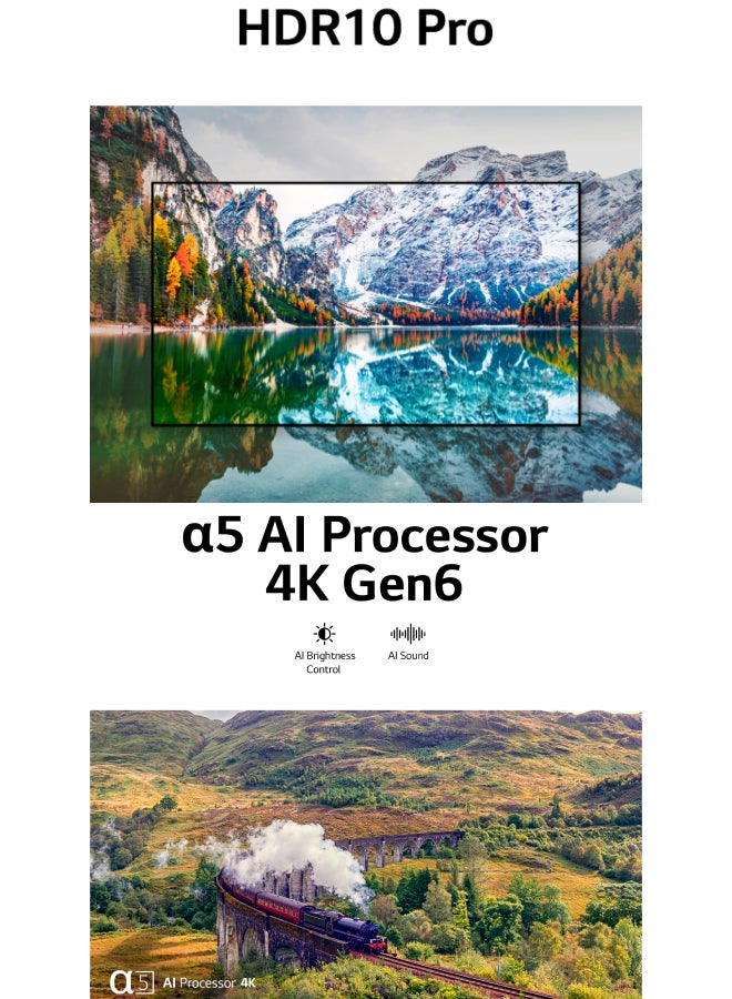 إل جي 65UR78006LL تلفزيون ذكي UHD 4K مقاس 65 بوصة مع جهاز تحكم عن بعد سحري WebOS HDR10 Pro 4K Upscaling AI Sound (5.1ch) سلسلة UR78 - Image 4