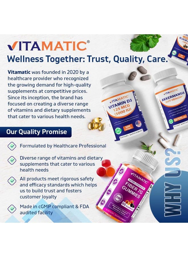 Vitamatic Vitamin B6 (Pyridoxine HCI), 100mg 250 Vegetarian Tablets - Promotes Energy Production, boosts Metabolism and Immune Health Support - Image 5