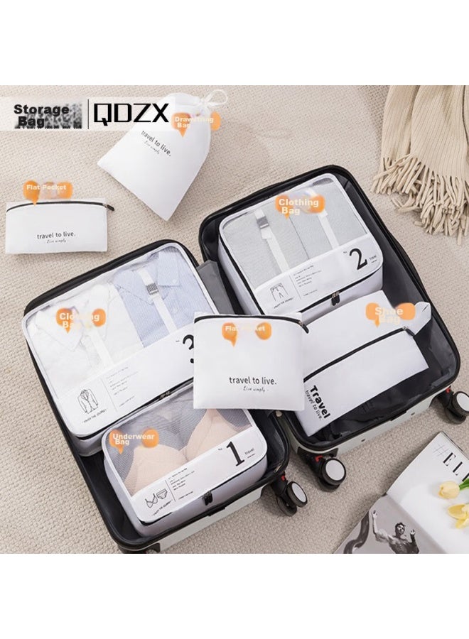 Qdzxins Travel Storage Bag Set Of Seven Pieces, Clothes And Shoe Organizer, Luggage Sorting And Packing Bag 078 - Image 1