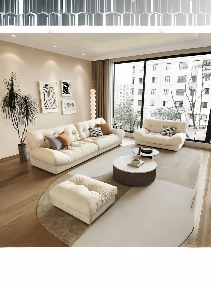 كنب شينيل كلاود عميق بمقاس 80 بوصة لغرفة المعيشة، كنب عصري للمساحات الصغيرة، كنبة مريحة بإطار من الخشب الصلب - Image 3