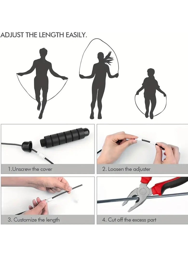 Gonice Premium Adjustable Jump Rope For Effective Cardio And Weight Loss - Non-Slip Foam Handles For Comfortable Grip - Ideal For Men, Women, And Outdoor Workouts  - Image 5