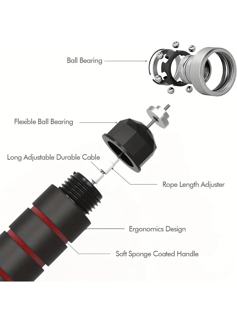 Gonice Premium Adjustable Jump Rope For Effective Cardio And Weight Loss - Non-Slip Foam Handles For Comfortable Grip - Ideal For Men, Women, And Outdoor Workouts  - Image 2