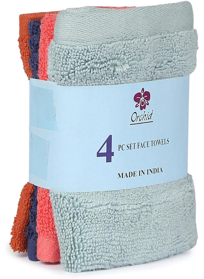 Orchid 4 Pieces Face Towels Hand Towel Set 100% Cotton Multi-Purpose Wash Cloth Highly Absorbent And Soft Feel Face Cloths Towels For Spa Bathroom Towel Hotel And Gym Towel Beah Towel 30X30Cm  - Image 2