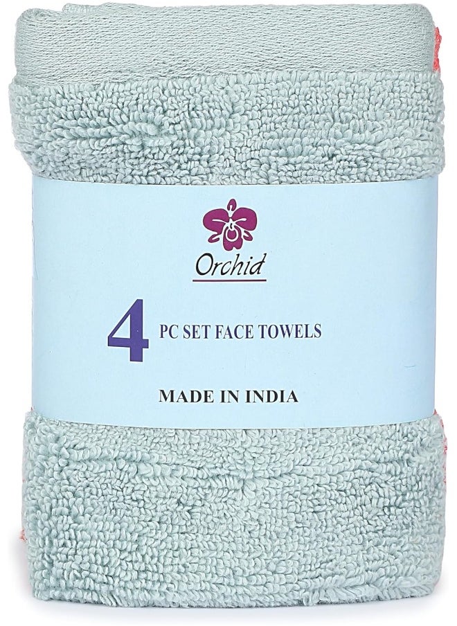 Orchid 4 Pieces Face Towels Hand Towel Set 100% Cotton Multi-Purpose Wash Cloth Highly Absorbent And Soft Feel Face Cloths Towels For Spa Bathroom Towel Hotel And Gym Towel Beah Towel 30X30Cm  - Image 3
