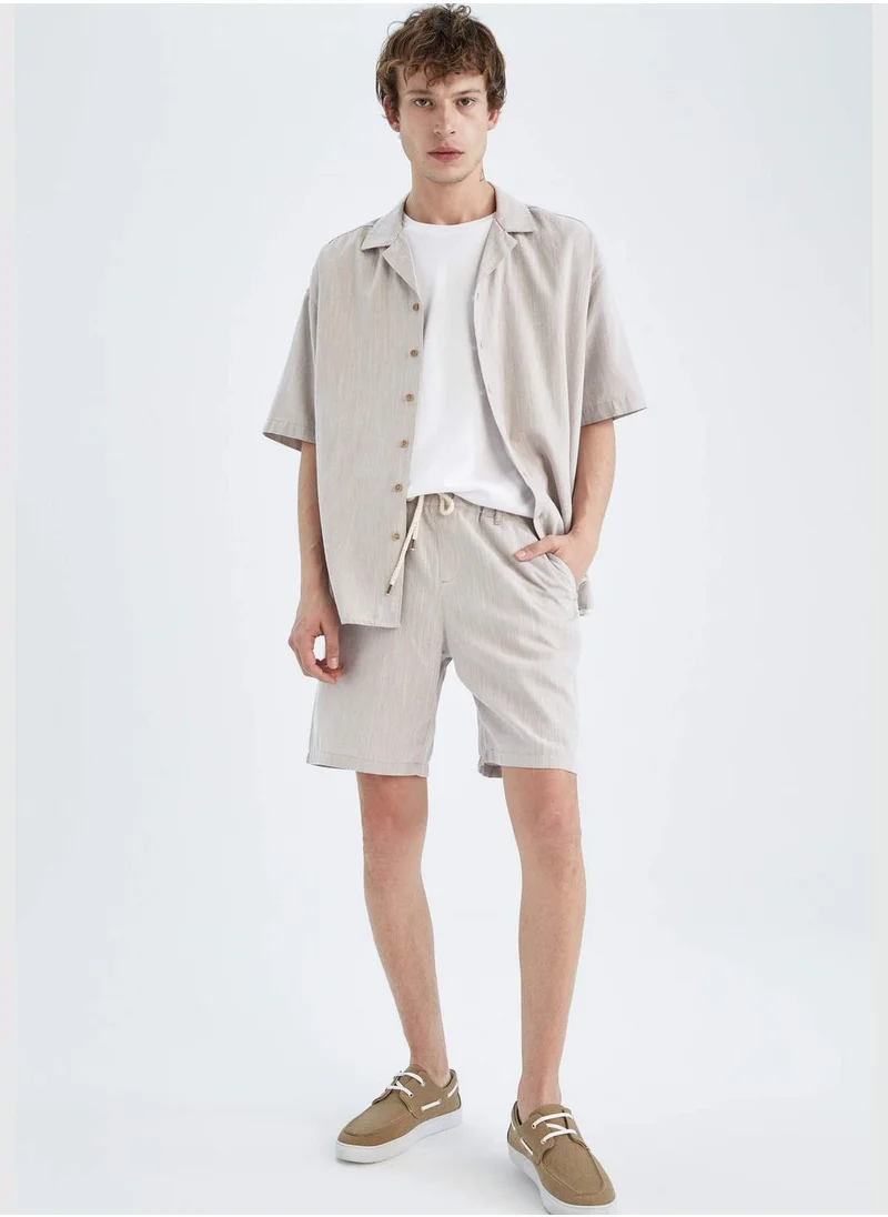 DeFacto Regular Fit Tie Waist Bermuda Shorts