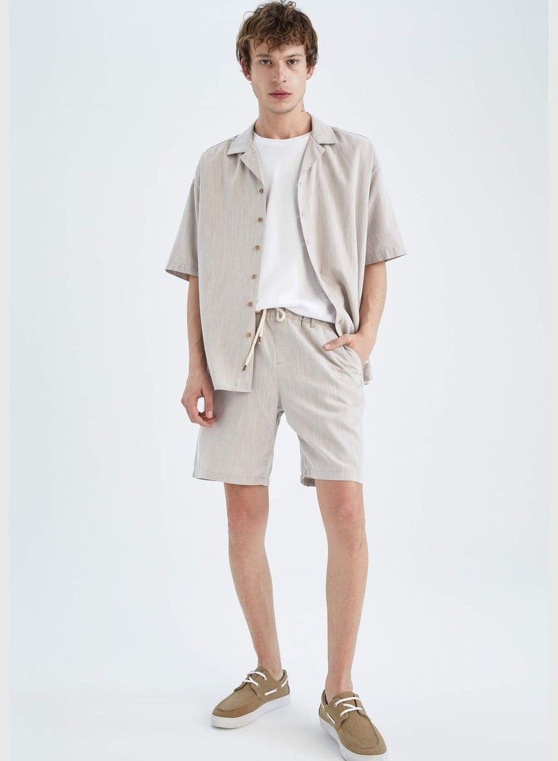 DeFacto Regular Fit Tie Waist Bermuda Shorts  - Image 3