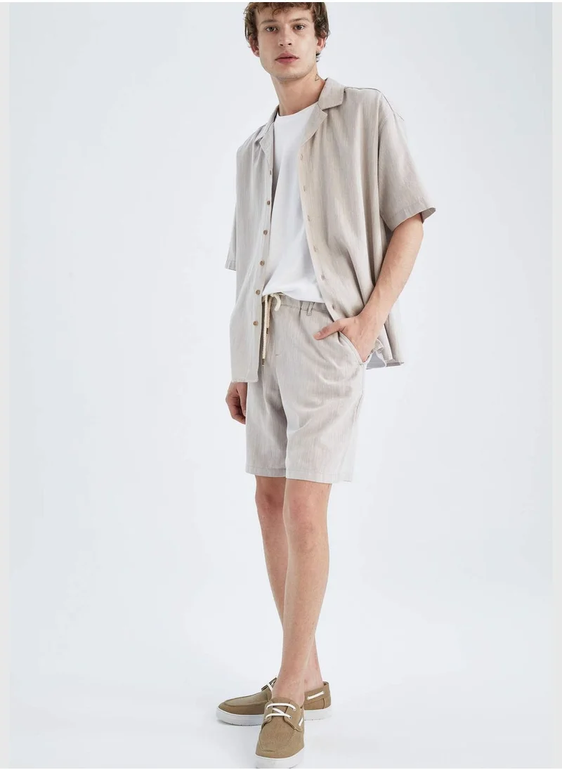 DeFacto Regular Fit Tie Waist Bermuda Shorts