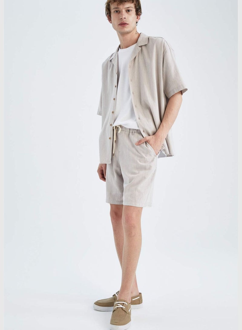 DeFacto Regular Fit Tie Waist Bermuda Shorts  - Image 4