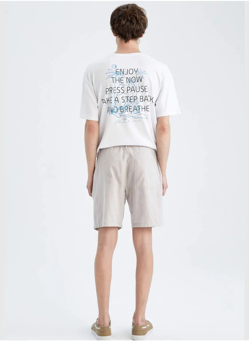 DeFacto Regular Fit Tie Waist Bermuda Shorts