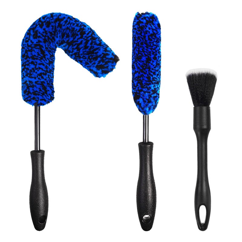 NIKCOSMK 3PCS Wheel Brush Kit for Cleaning Wheel and Tire Wheel and Rim Brush Car Detailing Brushes Bendable Durable Car Wheel Rim Cleaner Brush SetCar Detailing Cleaning Brush Supplies Kit