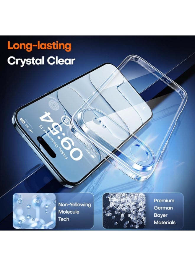 For iPhone Air Case, Full Camera Protection with Screen Protector, Anti-Yellowing Military-Grade Protection Shockproof Slim Phone Case for iPhone 17 Air 6.5 inch, Clear - Image 3
