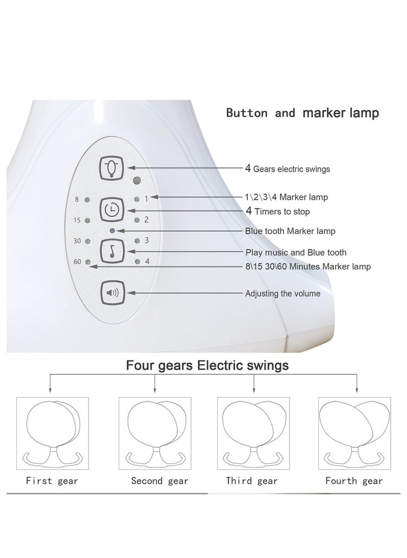 Moms Magic - Baby Rocking Chair – Bluetooth Music, Remote-Controlled Auto Swing, 4-Gear Electric Rocking, Comfortable Waist Protection, USB Port - Image 1