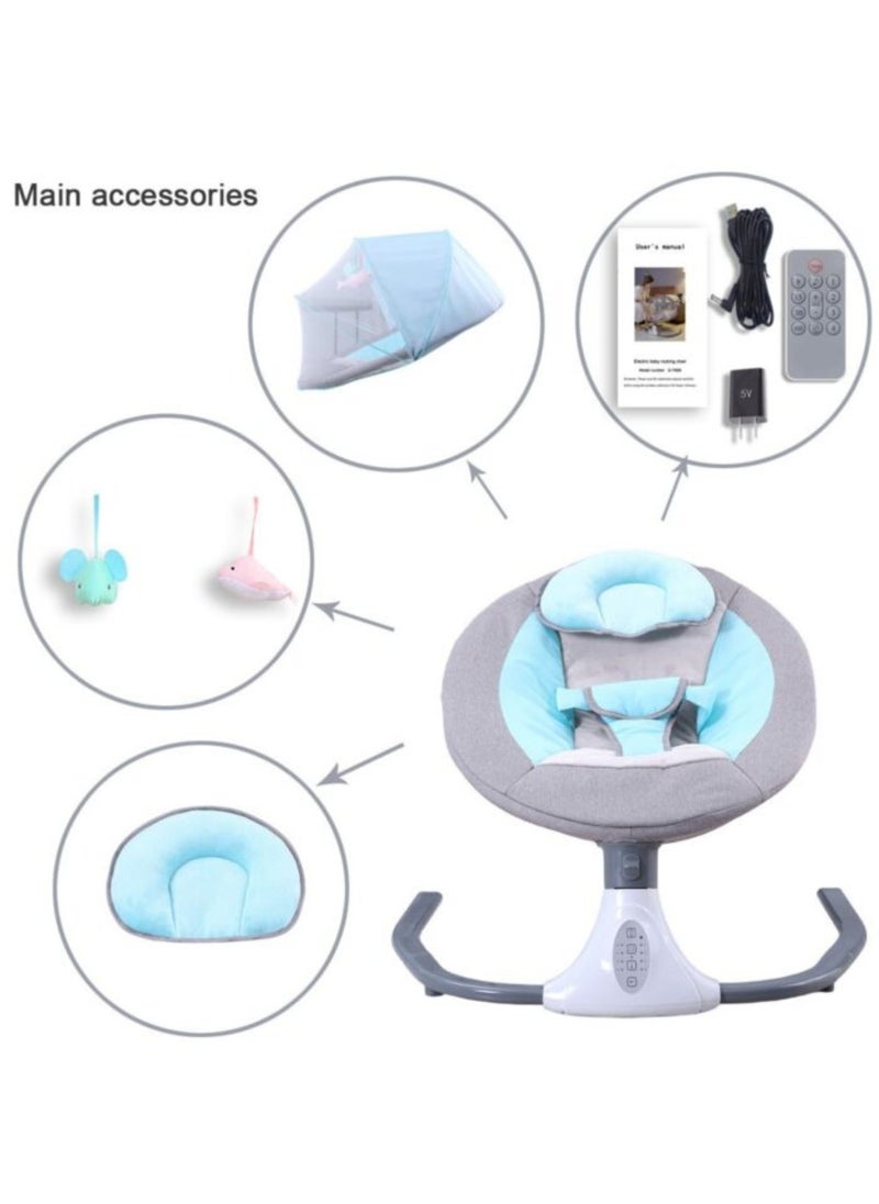 Moms Magic - Baby Rocking Chair – Bluetooth Music, Remote-Controlled Auto Swing, 4-Gear Electric Rocking, Comfortable Waist Protection, USB Port - Image 1