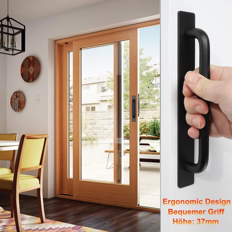 DHVSAM Adhesive Cabinet Handles SelfStick Instant Cabinet Handles Alloy No Drilling Push Pull Handles Helper for Kitchen Cabinet Drawer Window Sliding Closet Black 2 Pcs - Image 2