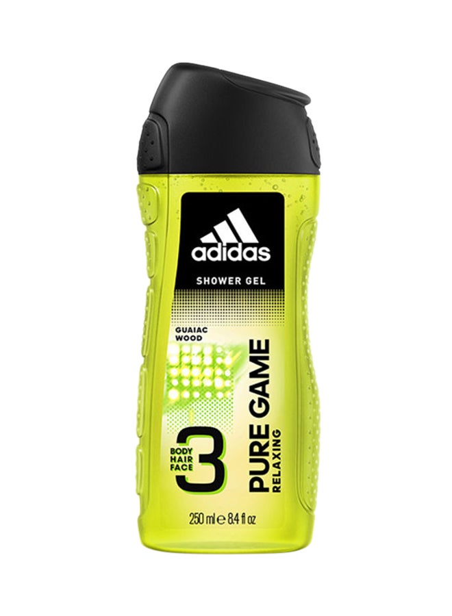 Adidas Pure Game 3In1 Body, Hair And Face Shower Gel Multicolour 250ml - Image 1