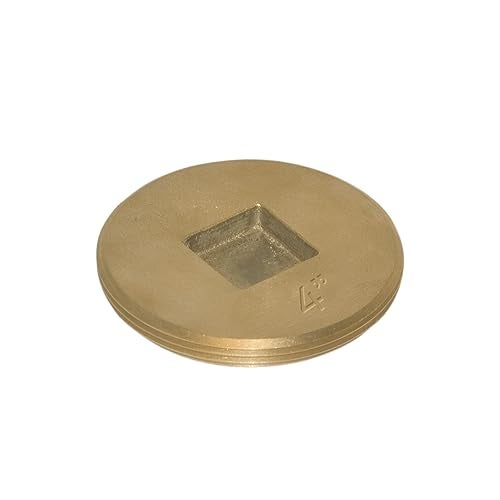 Eastman 4 Inch Cast Brass Cleanout Plug Countersunk Design for Flush Fit 42035