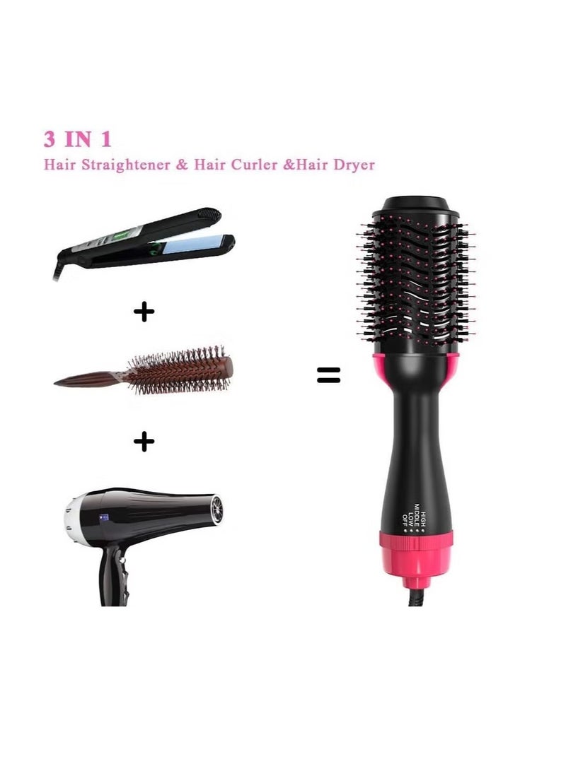 Generic One Step Hair Dryer and Volumizer Brush, 3 In 1, Black and Pink  - Image 4