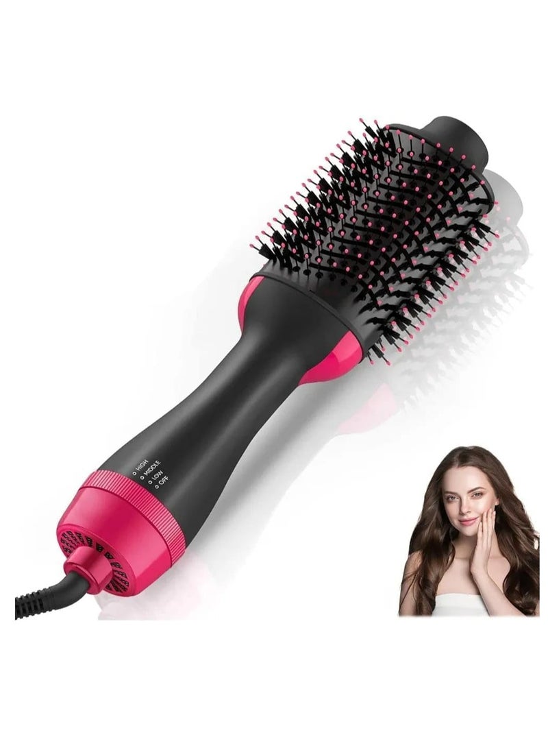 Generic One Step Hair Dryer and Volumizer Brush, 3 In 1, Black and Pink  - Image 1