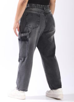 HIGH STAR Women Relaxed Mom Fit Carpentar Cargo High-Rise Jeans  - Image 5